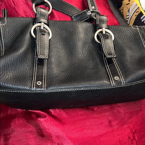 Coach Black Leather Shoulder Bag with Buckle Rings main image 7